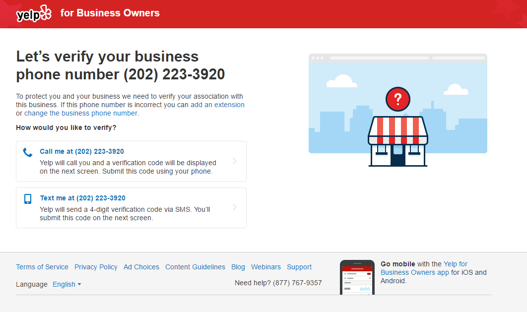 yelp for business owners support num
